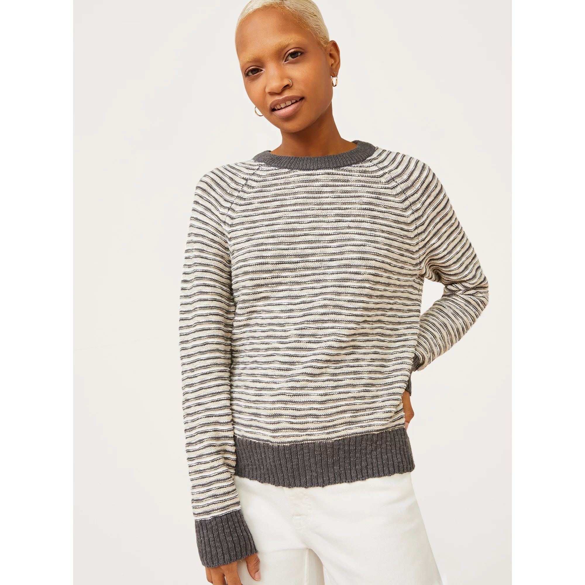 Free Assembly Women’s Raglan Stripe Sweater | Walmart (US)