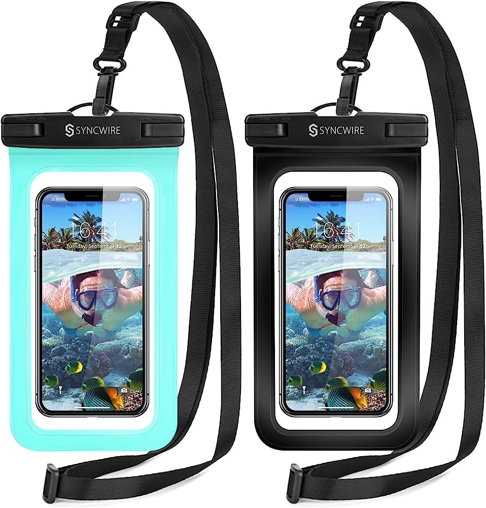 ???????? Waterproof Phone Pouch [2-Pack] - Universal IPX8 Waterproof Phone Case Dry Bag with Lanyard | Amazon (US)