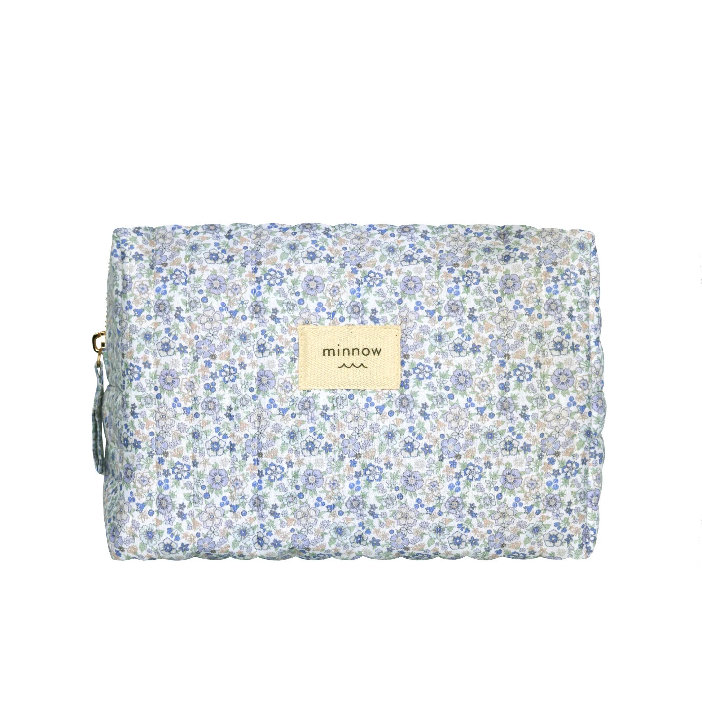 slate floral interior coated travel pouch | Minnow