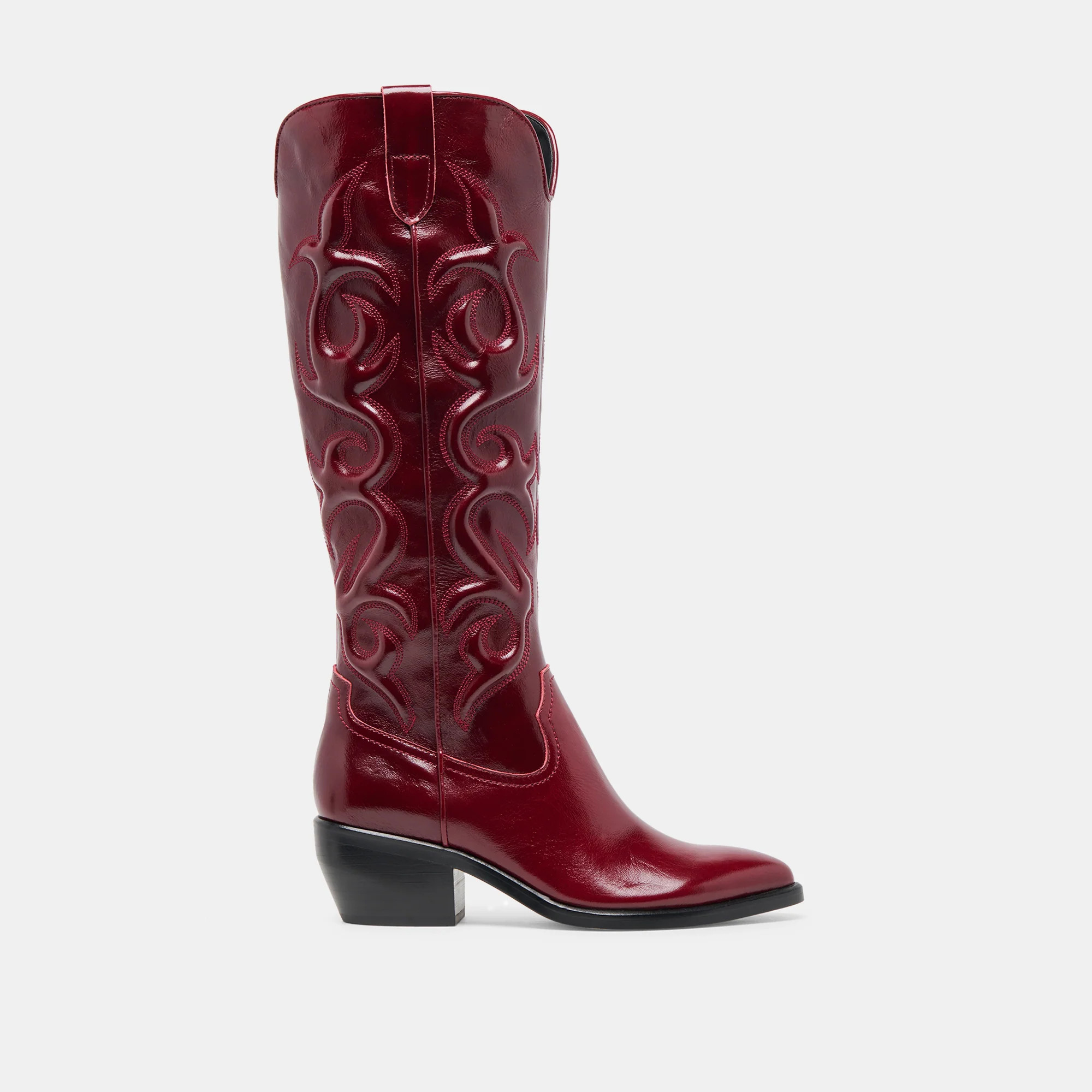 Mirla Oxblood Leather Extra Wide Calf Boots | Dolce Vita | DolceVita.com