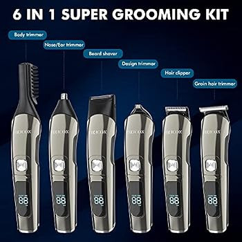 VIKICON Electric Beard Trimmer for Men, Waterproof Body Grooming Kit, Nose Hair & Ear Trimmer, Co... | Amazon (US)