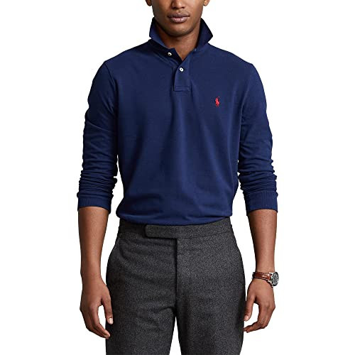 POLO RALPH LAUREN Classic Fit Long-Sleeve Polo Blue 2XL | Amazon (US)