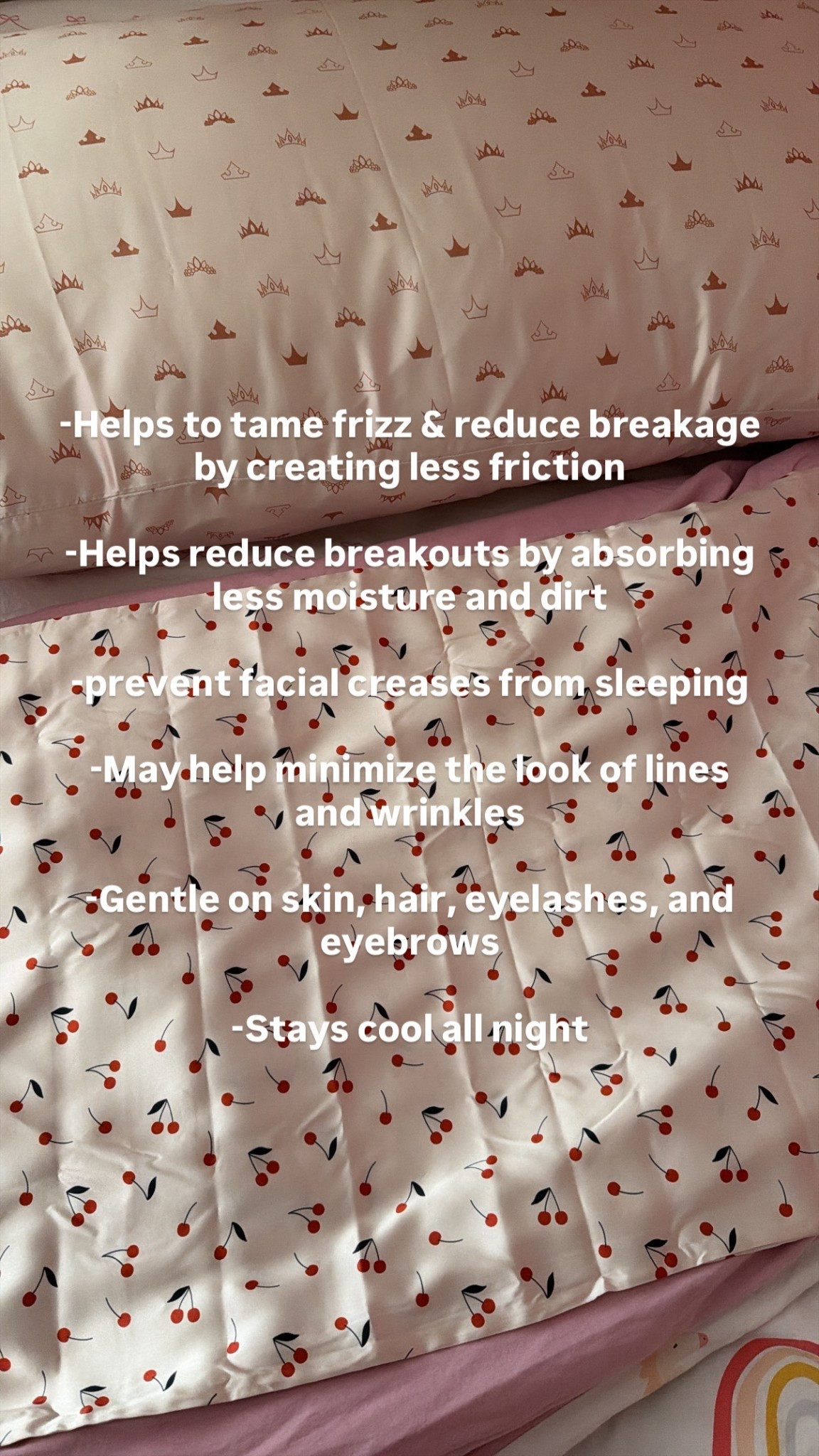 Satin pillow cases! 
Casper pillow