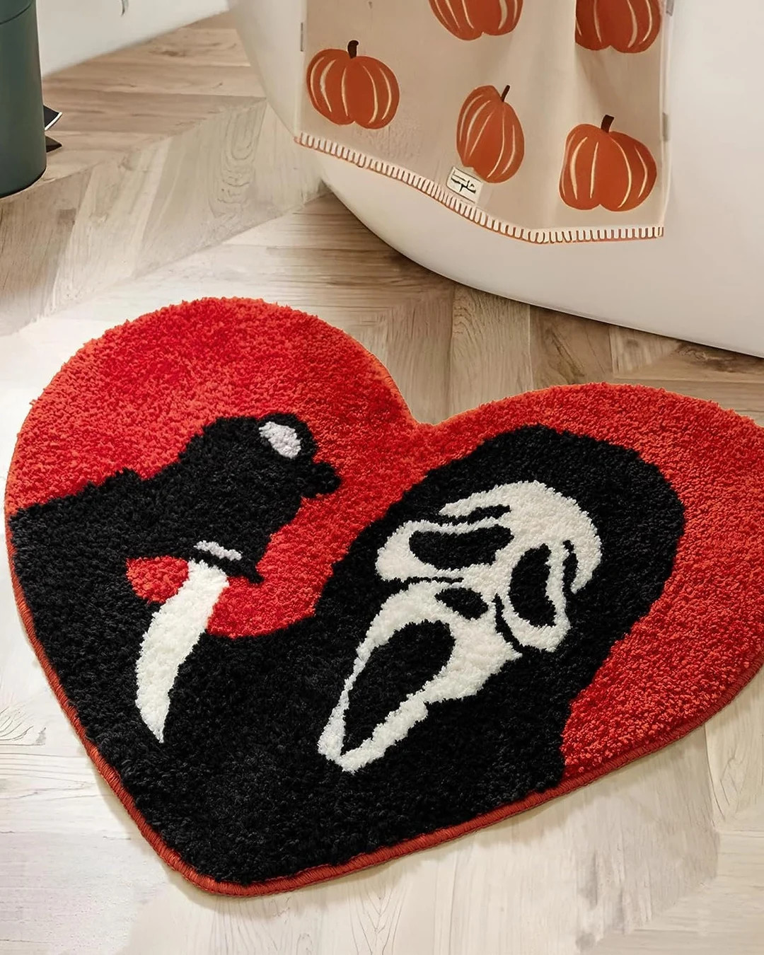 Ghost Face Knife Rug Scream Kitchen Carpet Heart Shaped - Etsy | Etsy (US)