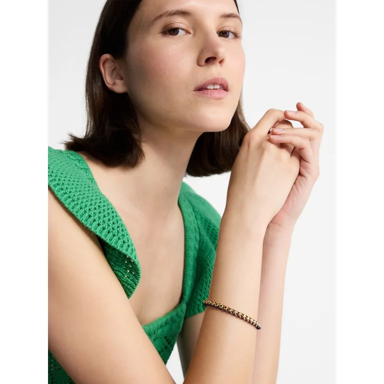 Free Assembly Women's Goldtone Navy Cord Bracelet | Walmart (US)