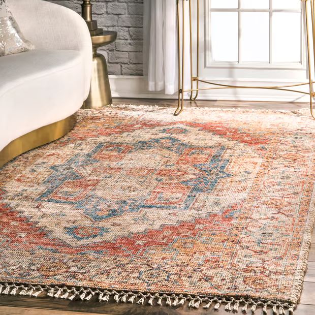 Multi Court Medallion Tassel Area Rug | Rugs USA