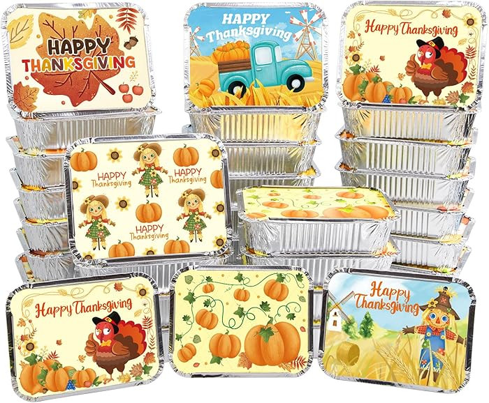 WorldBazaar Cute Thanksgiving Leftover Containers 36PCS Thanksgiving Take Home To Go Containers w... | Amazon (US)