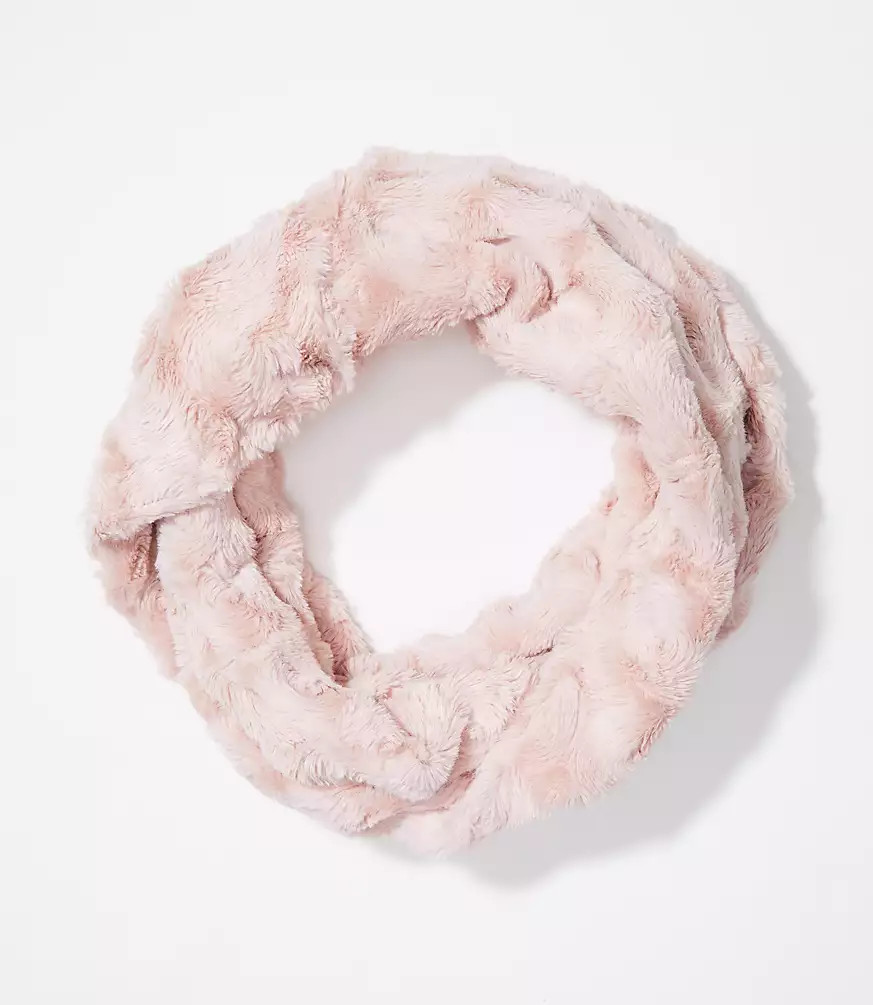 Rosette Faux Fur Infinity Scarf | LOFT | LOFT