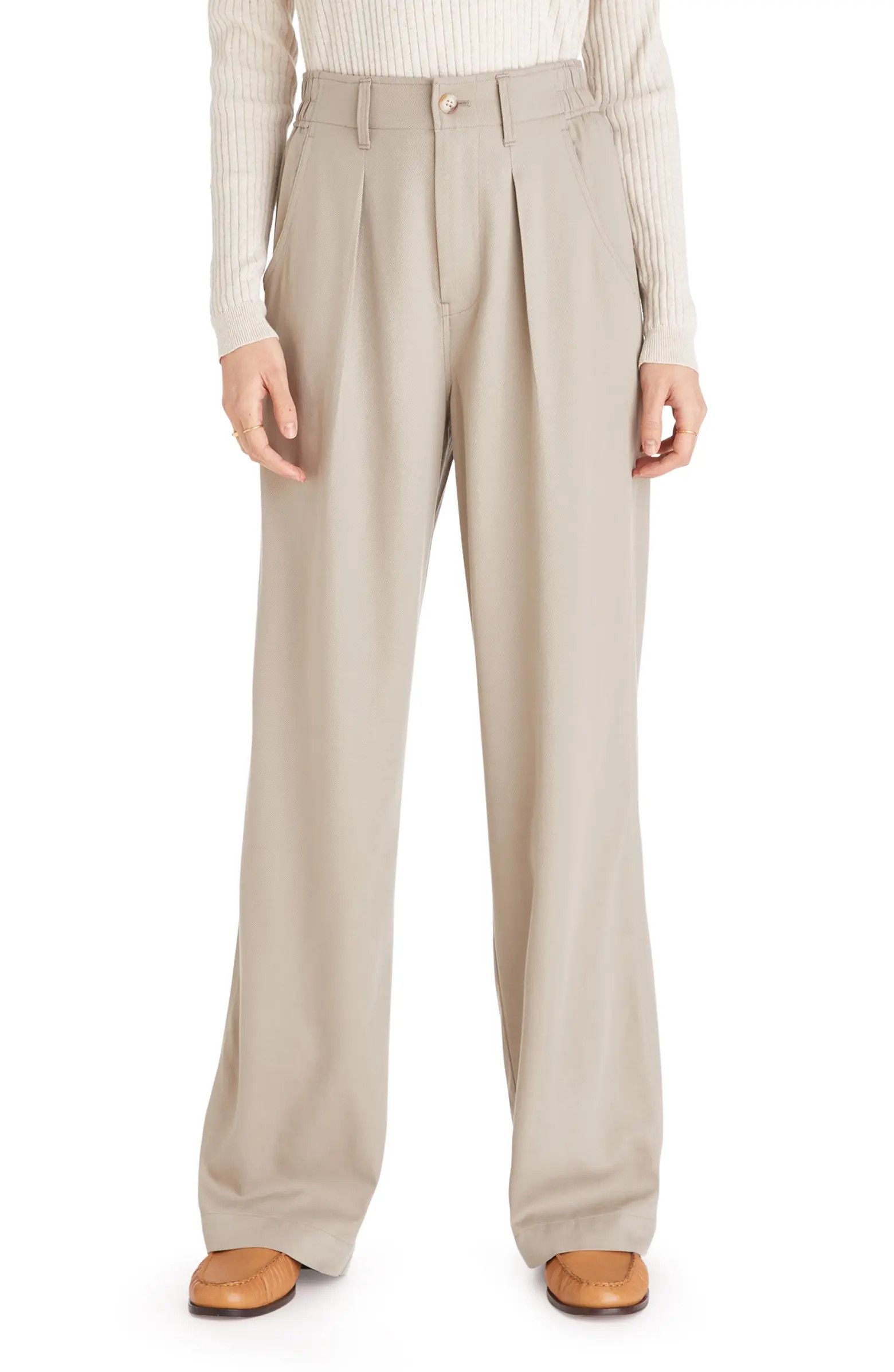 Madewell Lanie Pleat Front Straight Leg Pants | Nordstrom | Nordstrom