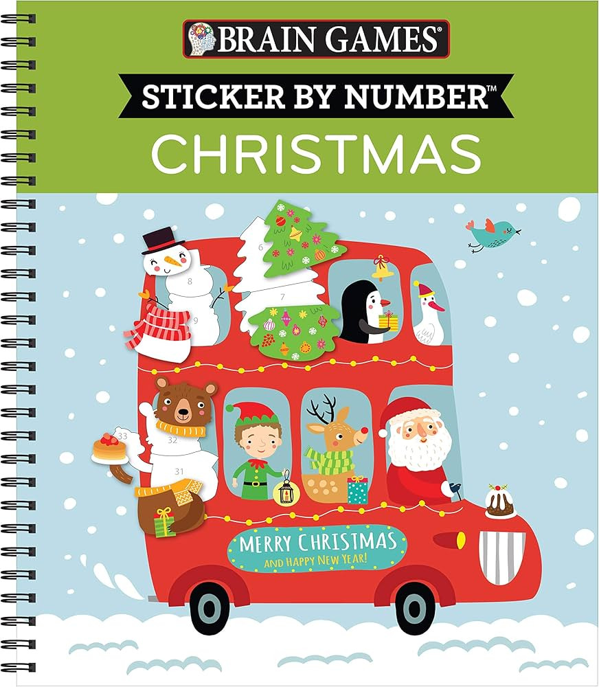 Brain Games - Sticker by Number: Christmas (Bus Cover) | Amazon (US)