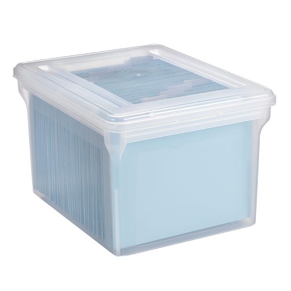 Case of 6 File Tote Boxes Translucent | The Container Store
