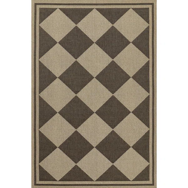 Erin Gates by Momeni Saybrook Diamond Natural Indoor / Outdoor Area Rug | Wayfair North America