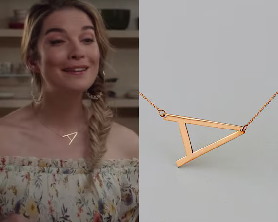 Alexis Necklace, Alexis Rose Large Initial Necklace, Big Letter Necklace, Silver Sideways Initial... | Etsy (US)