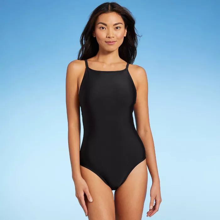 Women's High Neck One Piece Swimsuit - Kona Sol™ Black | Target