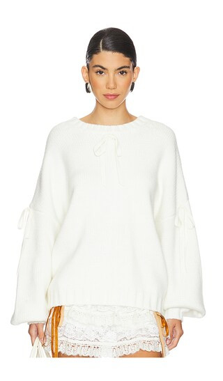 Jardin Oversized Sweater in Cream | Revolve Clothing (Global)