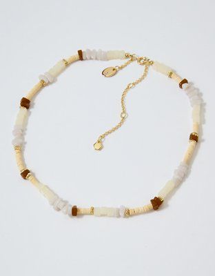Aerie Pebble Bead Mix Necklace | American Eagle Outfitters (US & CA)