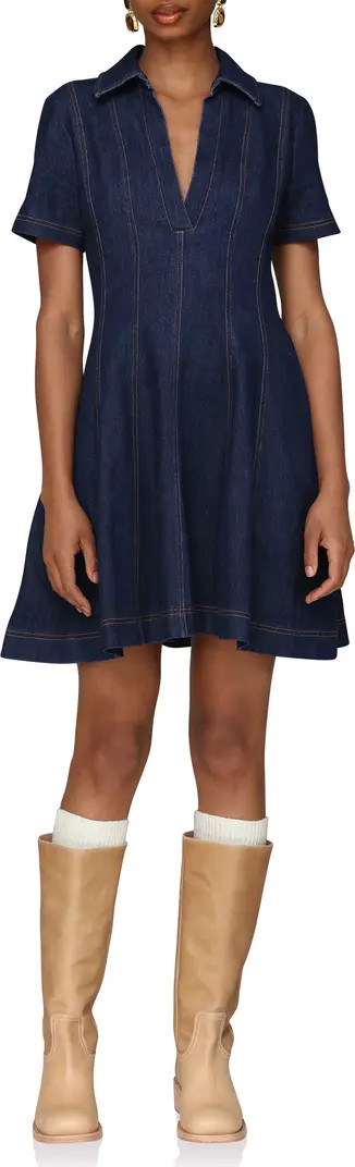 Seamed Collared Denim Minidress | Nordstrom