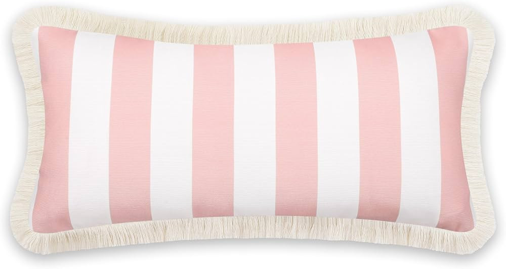 Hofdeco Premium Coastal Patio Indoor Outdoor Long Lumbar Pillow Cover Only, 12"x26" Water Repelle... | Amazon (US)