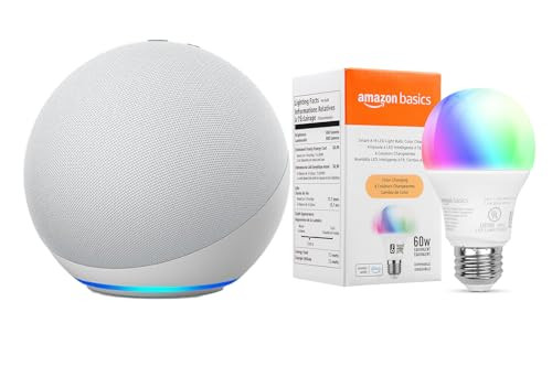 Echo (4th Gen) with Amazon Basics Smart Color Bulb | Amazon (US)