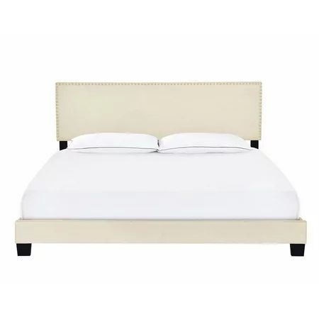 Queen Nail Trim One Box Bed - Linen Beige | Walmart (US)