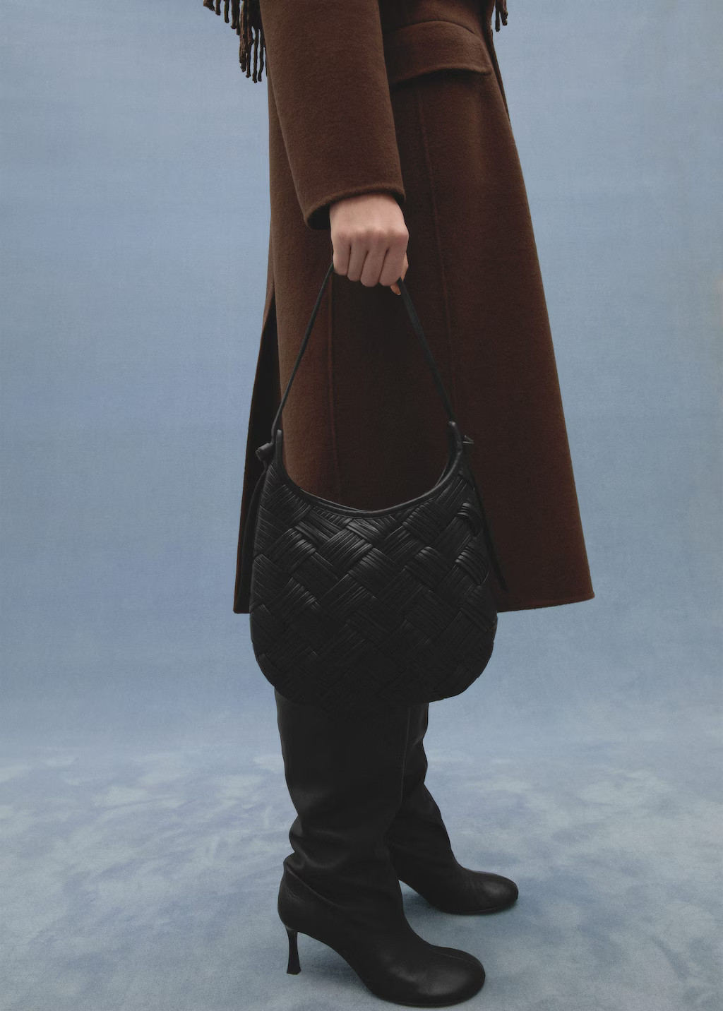 Braided leather bag black - Woman - One size - MANGO | MANGO (UK)