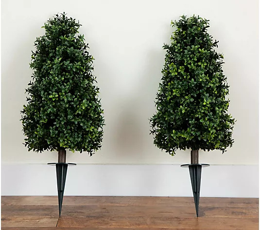 Make Your Selection: Nearly Natural UV Resistant 30" Faux Boxwood Plant - Set of 2 | QVC