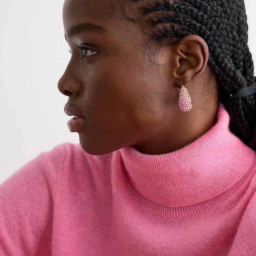 Pavé crystal hoop earrings | J. Crew US