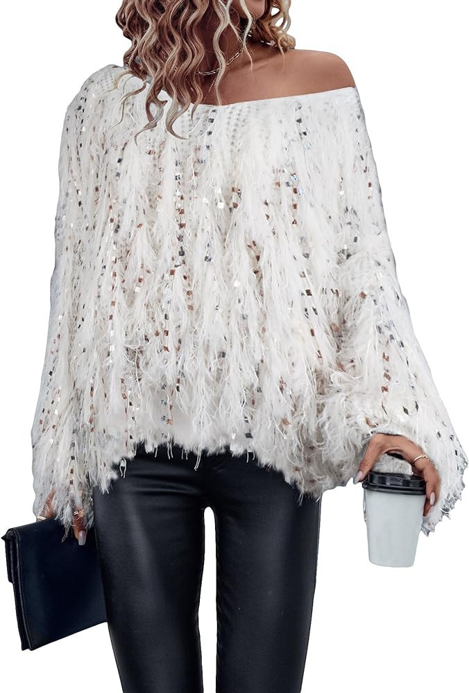 QWINEE Women's Slight Stretch Knit V Neck Cardigan Sweater for Home Top Casual | Amazon (US)