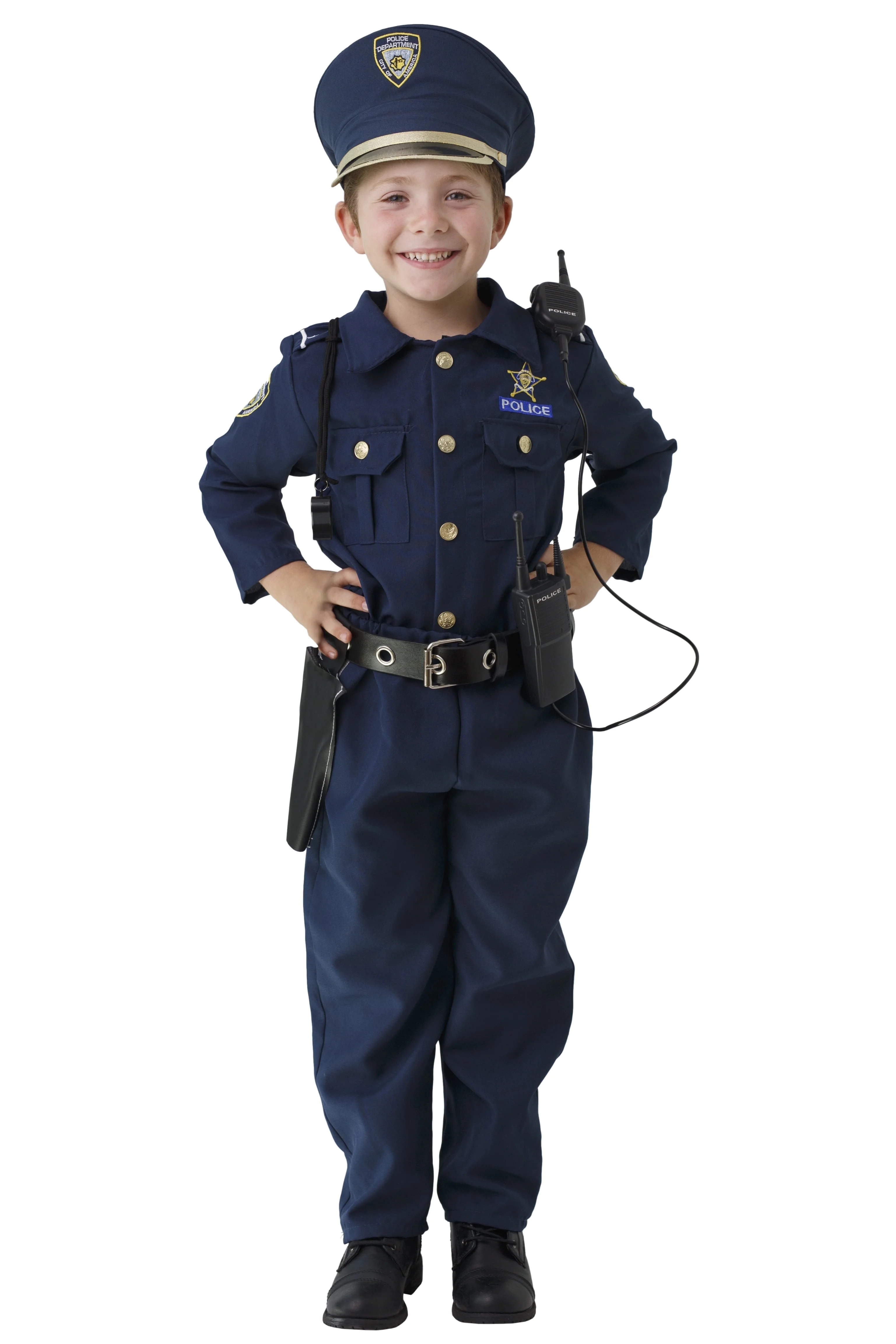 Dress-Up-America Police Costume For Boys - Halloween Cop Set for Kids - Size Toddler 4 | Walmart (US)