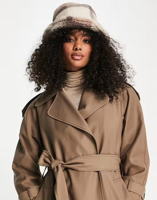 Topshop long trench in mocha | ASOS (Global)