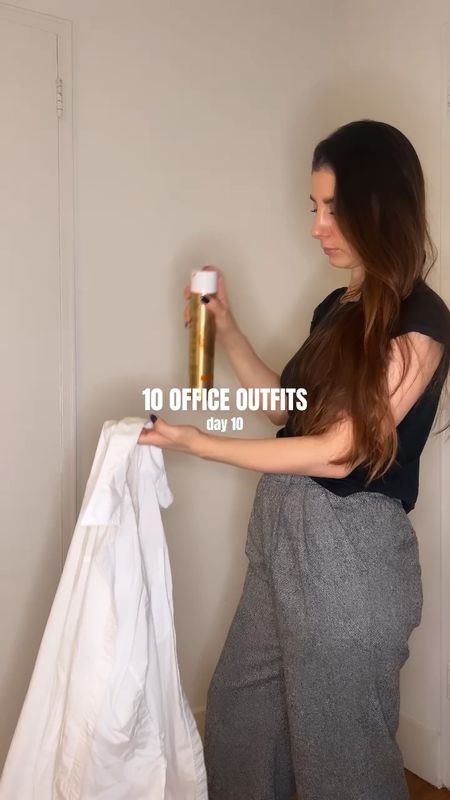 Office outfit series day 10 workwear grey suit buttoned up white shirt boots and black backpack - GEORGIA10 gives 10% discount 

#LTKstyletip #LTKworkwear
