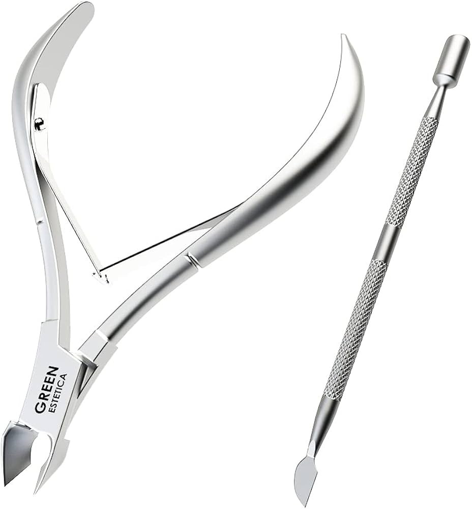 Professional Cuticle Trimmer with Cuticle Pusher Nail Cuticle Remover Nipper Silver Stainless Ste... | Amazon (US)
