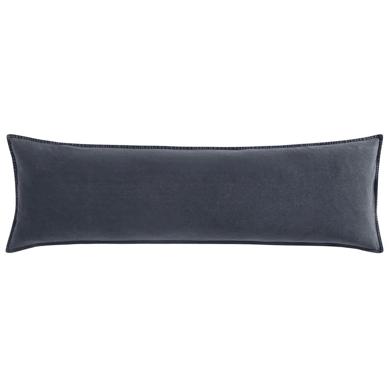 Stonewashed Cotton Canvas Solid Colour Classic Chic Modern Rustic 14x42 Long Lumbar Pillow | Wayfair North America