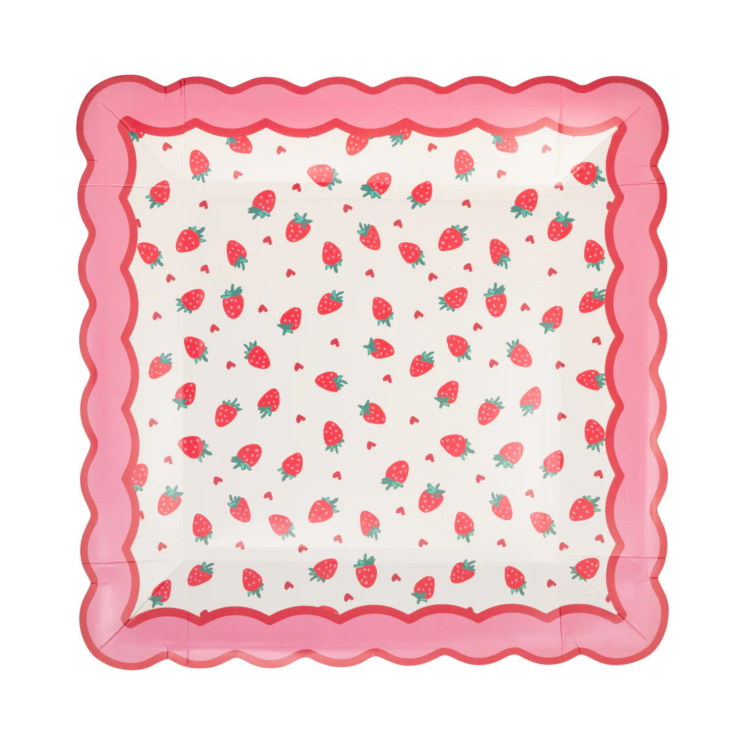 Strawberry Pattern Paper Plate (8ct) | My Mind's Eye