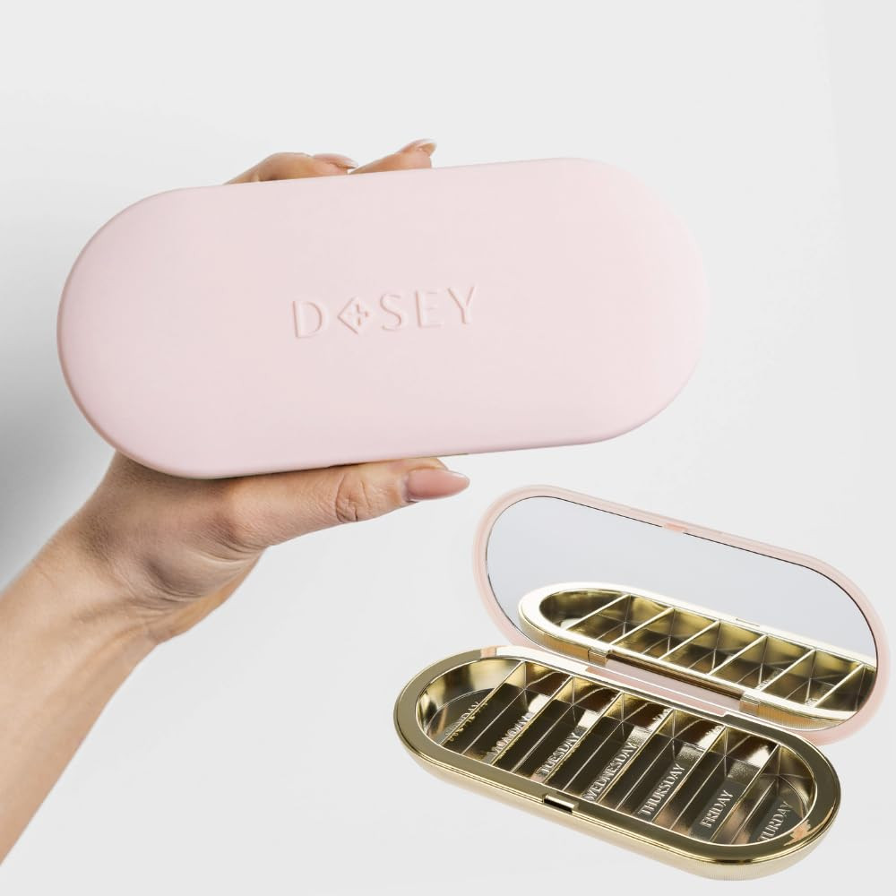 Dosey Pastillero compacto para 7 días, pastillero con 7 compartimentos para pastillas para almac... | Amazon (US)