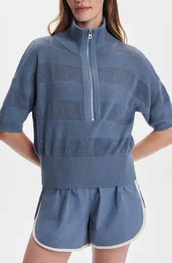 Varley Kembria Mesh Stripe Half Zip Top | Nordstrom | Nordstrom