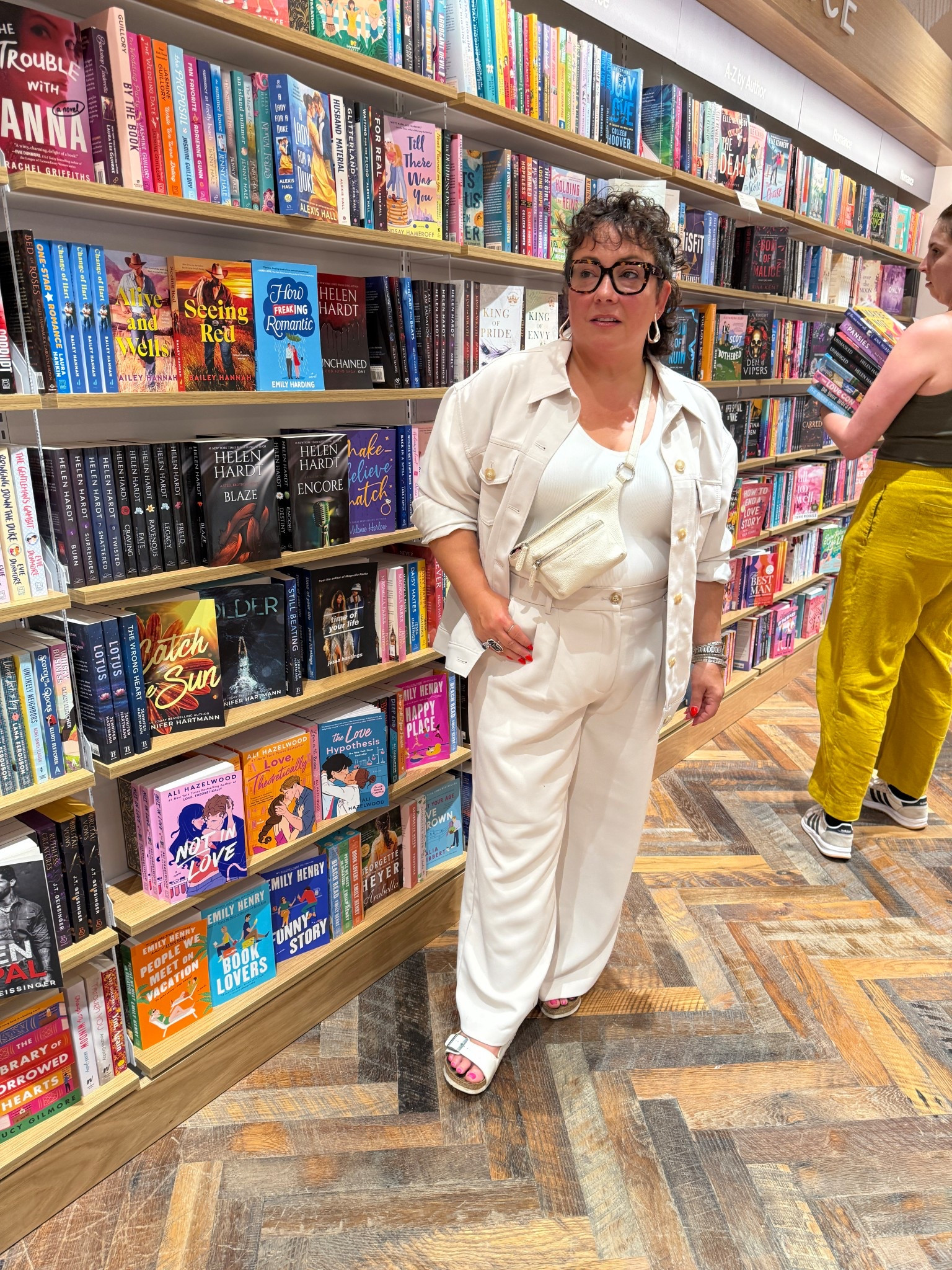 As a 50-year-old short curvy mom I’m used to being invisible, especially when at the mall with my teen. But this weekend I went to @shoptysons with my teen and received so many compliments on this outfit! Adorable salespeople, chic NoVa moms, glamorous international tourists… it was so fun! 

The jacket and pants are from the @loft Versa Line; I appreciate the machine washability and petites up to 18. The crossbody is @brandonblackwoodnyc and the base layer is just a white ribbed tank I’ve had for a few years. Glasses are Prada via @lenscrafters  

#LTKPetite #LTKMidsize #LTKOver40