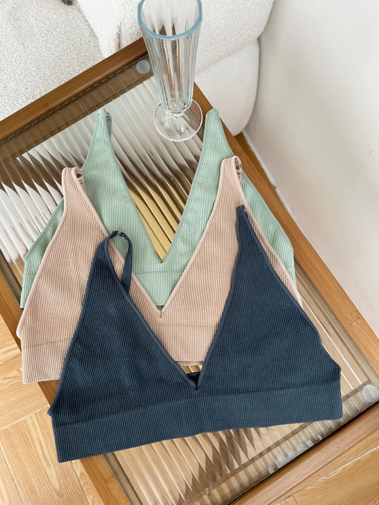 3 Pcs Women's Soft Solid Skin Friendly Ribbed Bra, Comfortable Adjustable No Steel Ring Camisole ... | Temu Affiliate Program