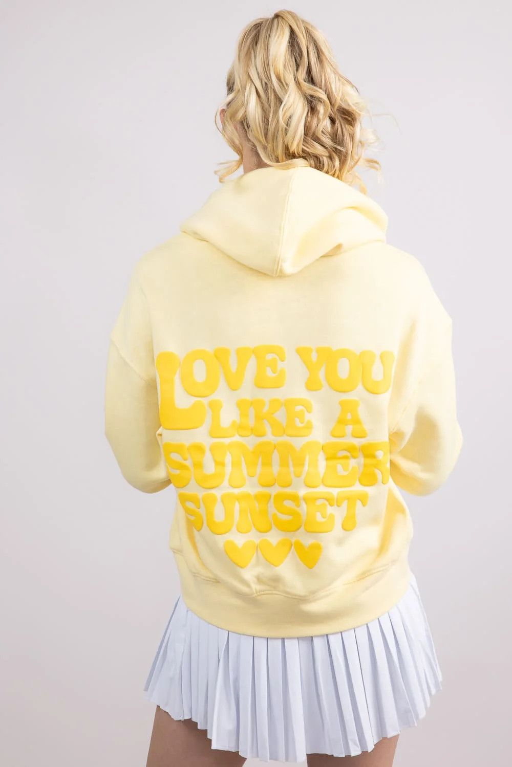 1897 Active Love You Like A Summer Sunset Hoodie for Women in Butter Yellow | Glik's