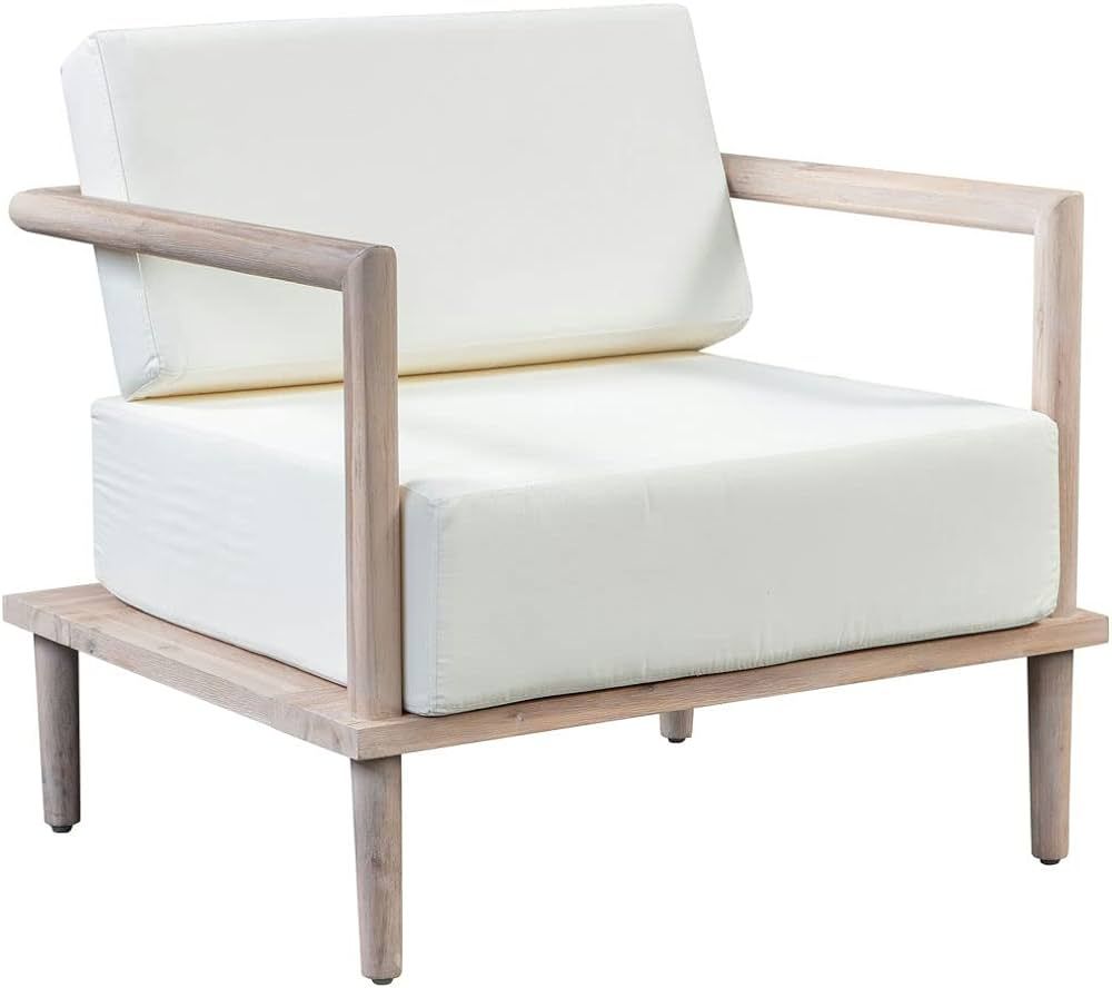 Tov Furniture Emerson Cream Outdoor Lounge Chair (Cream) | Amazon (US)