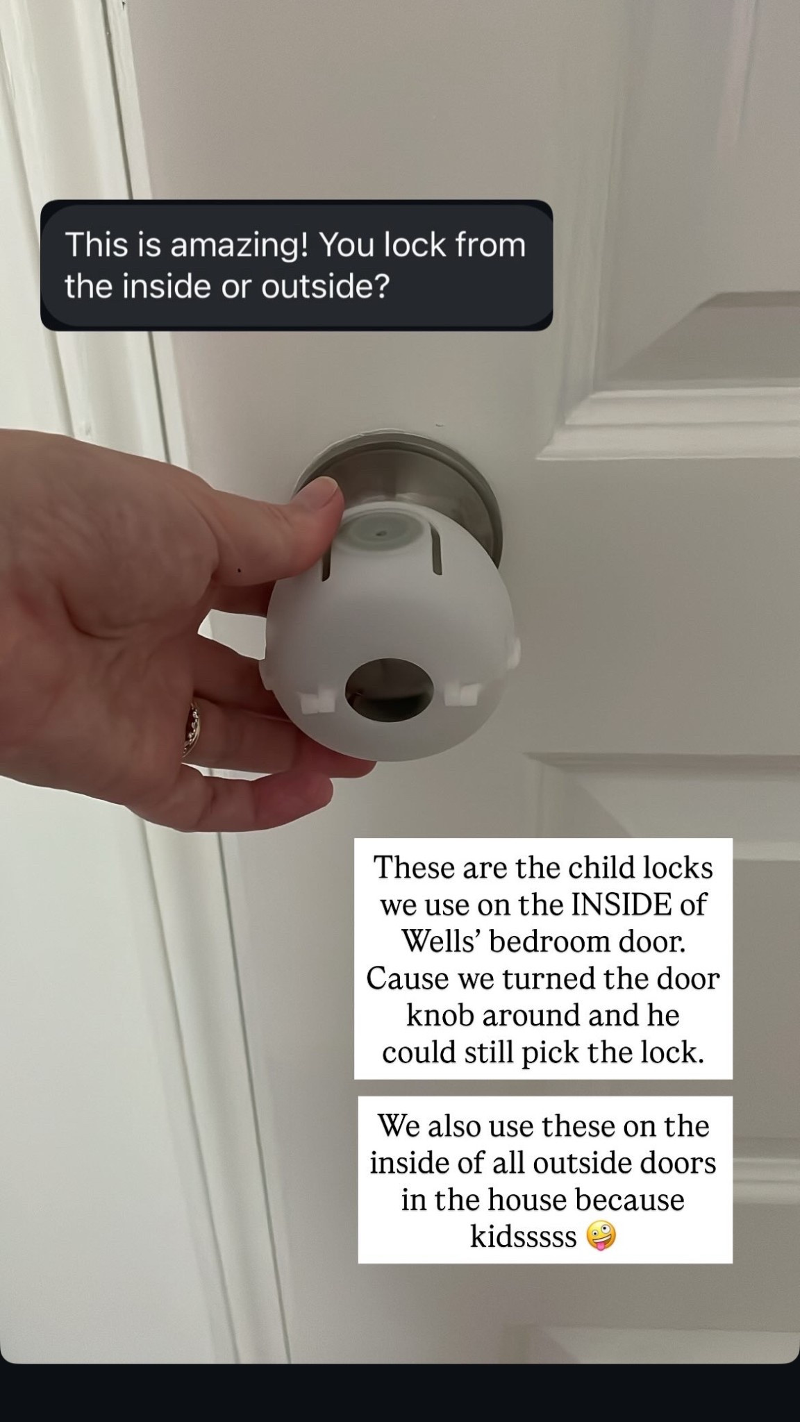 Child locks we use for inside & outside doors in our home. Game changer for those independent toddlers 😅🤪

#LTKKids #LTKFamily #LTKHome
