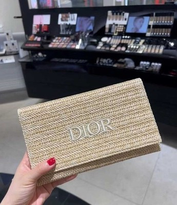 Dior Beauty 2023 Summer Limited Edition Rattan Beige Cosmetic Pouch Storage Bag | eBay US