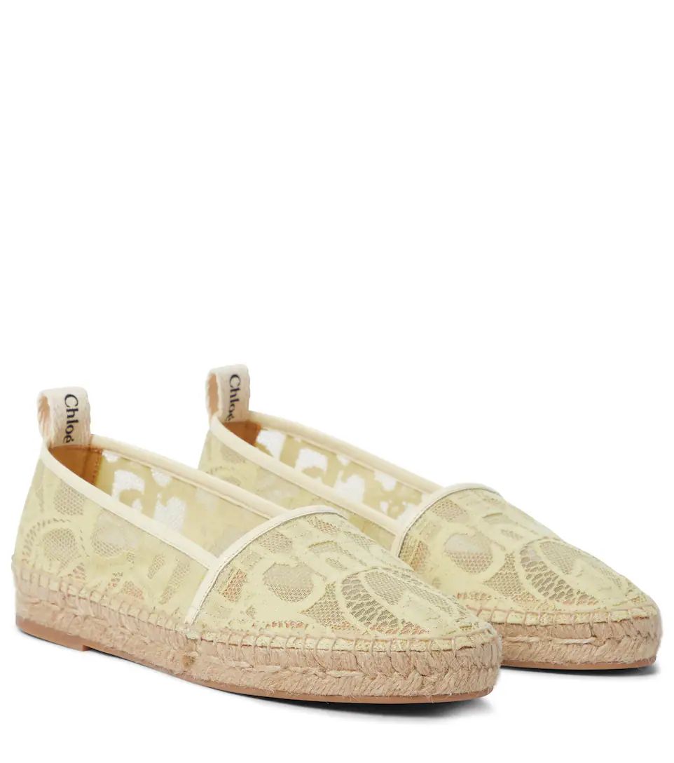 Leather-trimmed lace espadrilles | Mytheresa (US/CA)