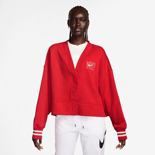 Nike Womens Nike NSW Phoenix Fleece OOS Graphic Cardigan - Womens University Red Size L | Foot Locker (US)