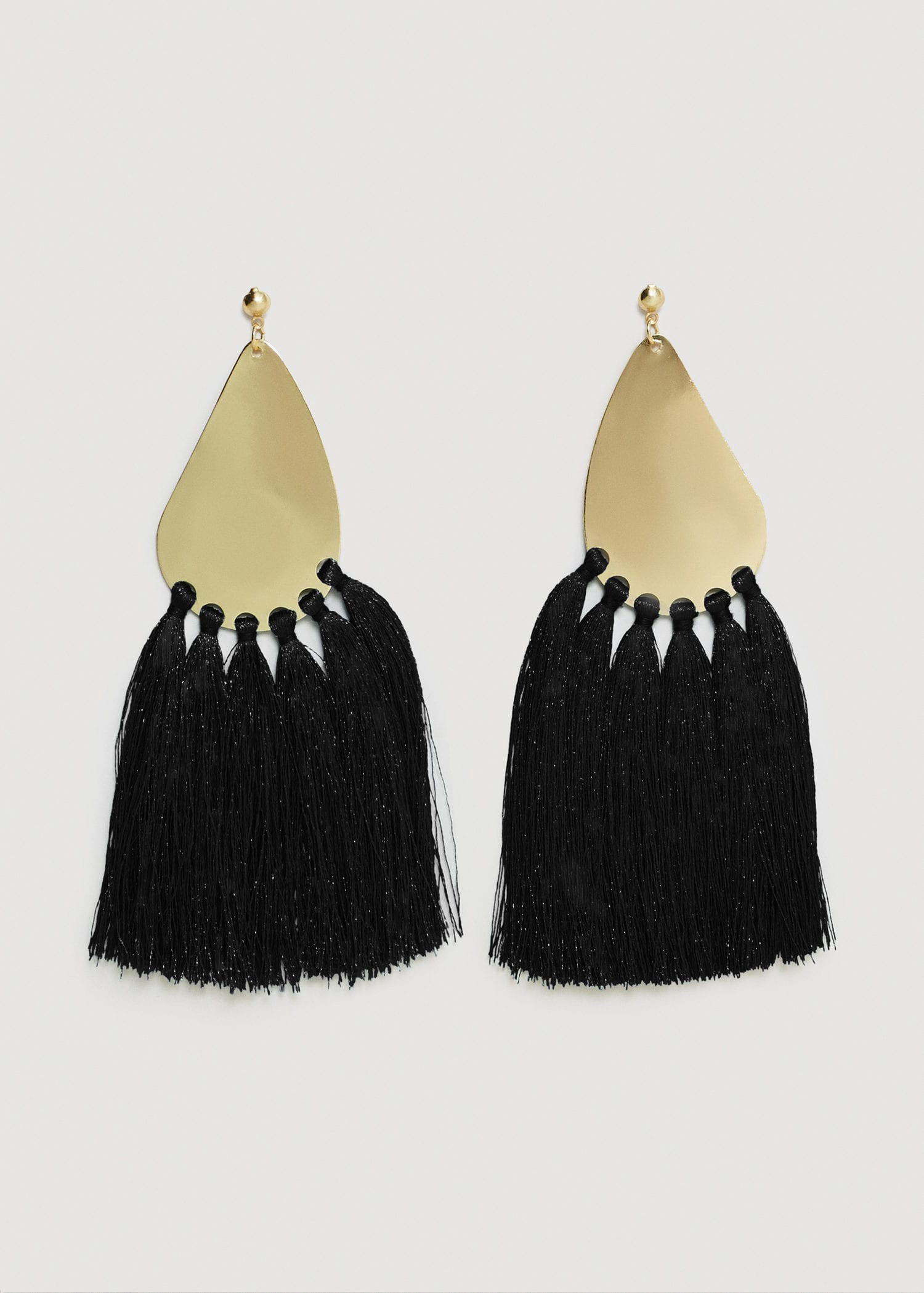 Mango Fringe Earrings - Black | Spring