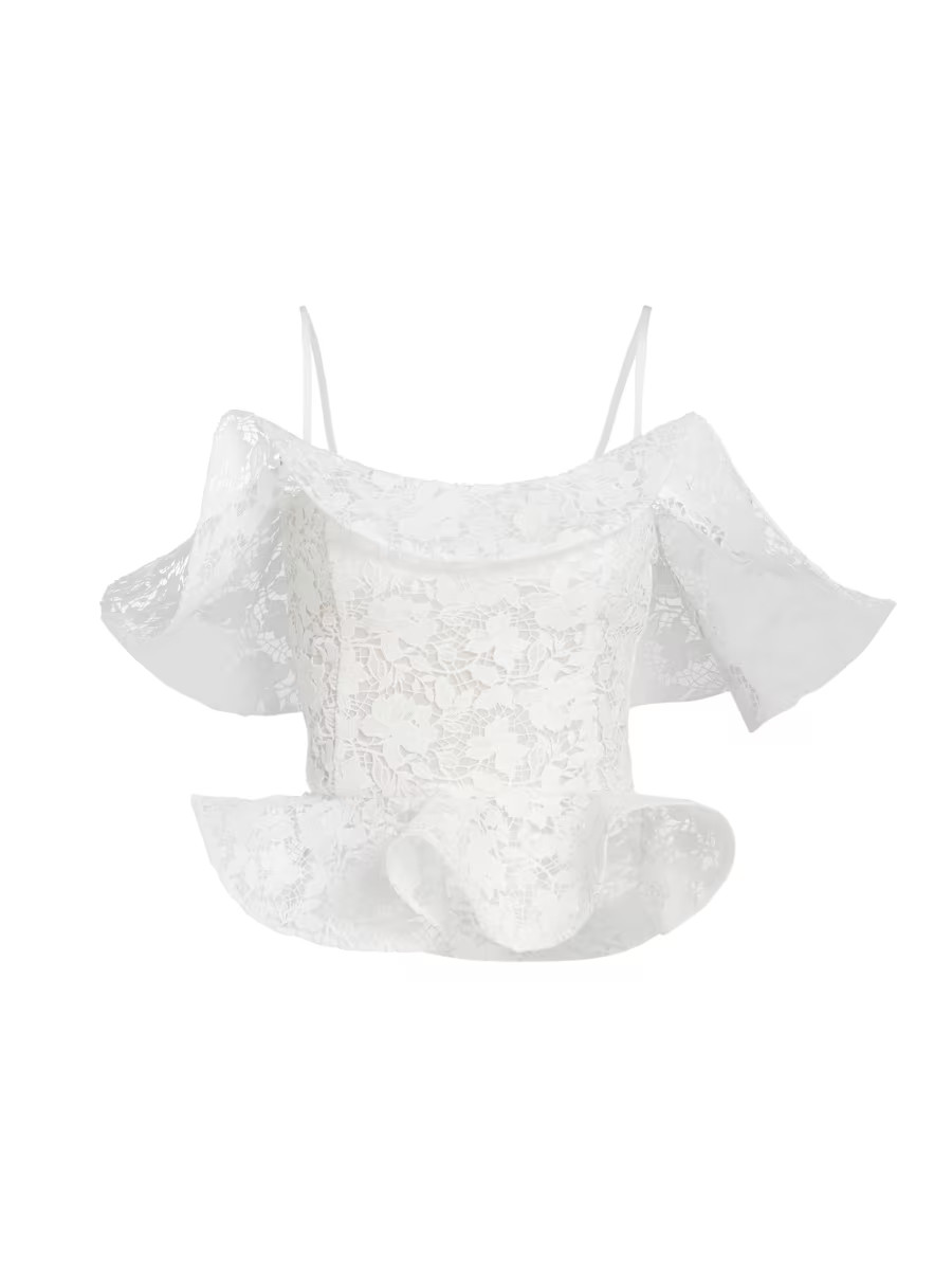 Gardenia Lace Peplum Blouse | Saks Fifth Avenue