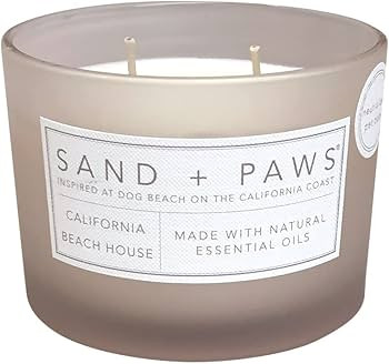Sand + Paws Scented Candle - California Beach Houses –Luxurious Air Freshening Jar Candles Neut... | Amazon (US)
