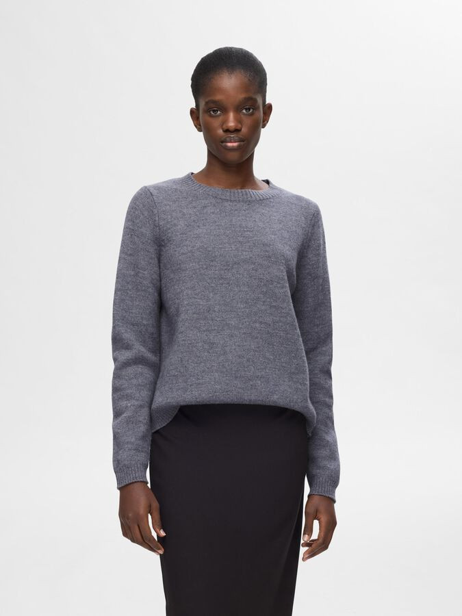 100% WOOL JUMPER | Grey | SELECTED FEMME® | Selected