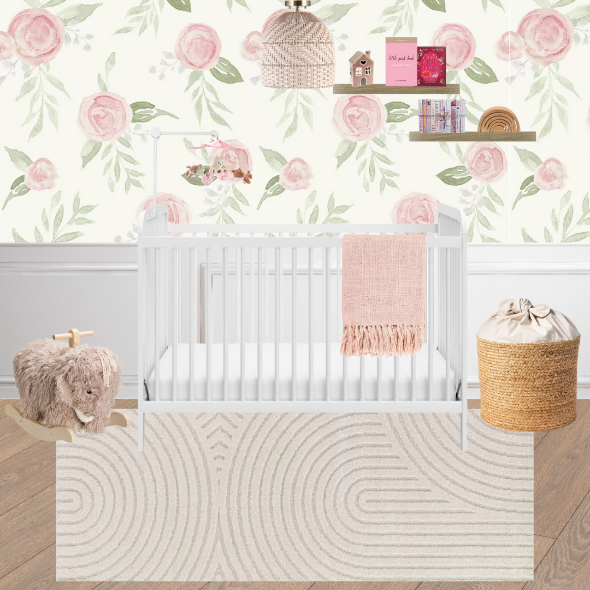 Nursery decor mood board, cute girls nursery decor ideas, girls nursery, girls nursery ideas, crib, cot, nursery decor ideas, nursery inspo, pink nursery, floral wallpaper 

#LTKU #LTKbaby #LTKhome