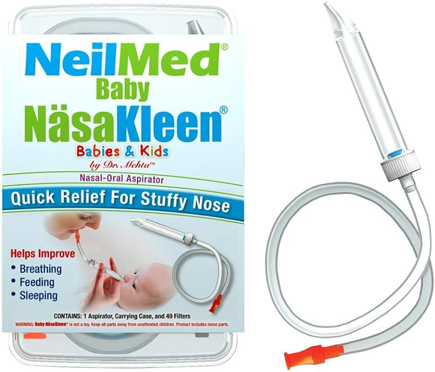 NeilMed Baby NasaKleen Nasal-Oral Aspirator with 49 Hygiene Filters and a Convenient Storage Trav... | Amazon (US)